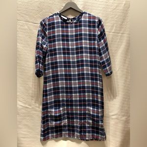 Equipment silk plaid dress